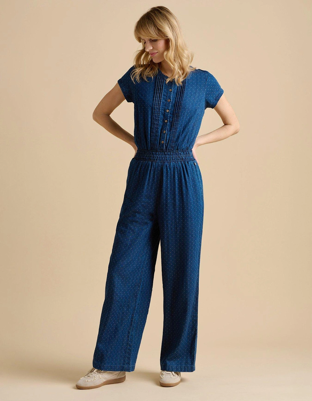 Spot Denim Wide Leg Jumpsuit, 2 of 1