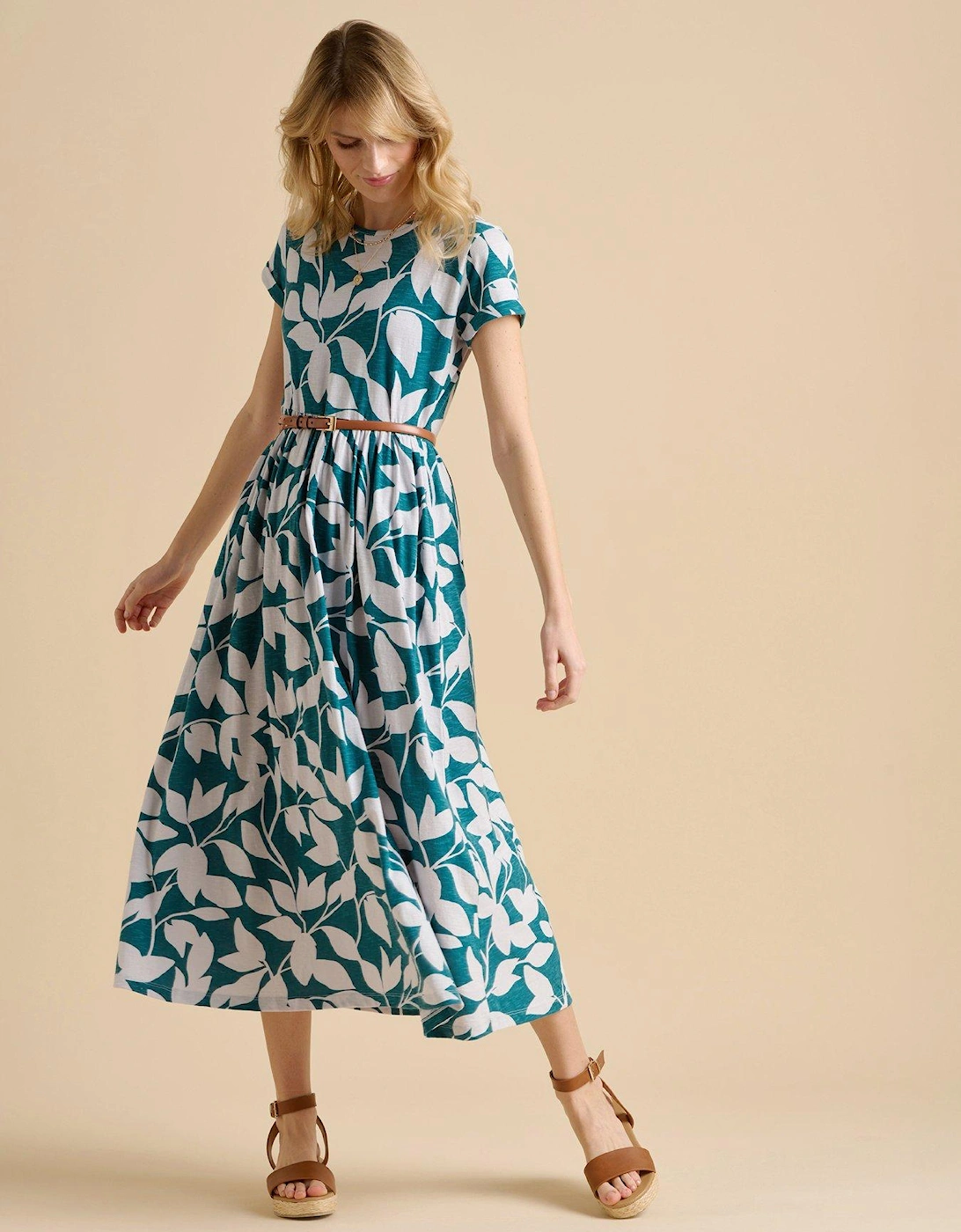 Woodland Leaves Maxi Jersey Dress, 2 of 1