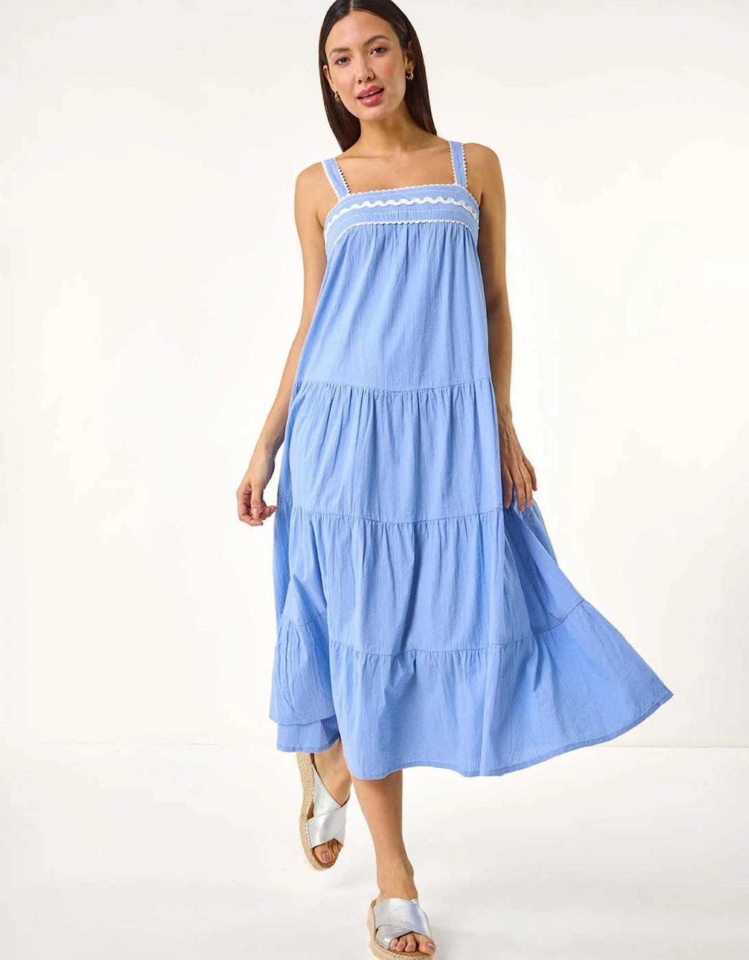 Ric Rac Trim Midi Dress - Blue, 2 of 1