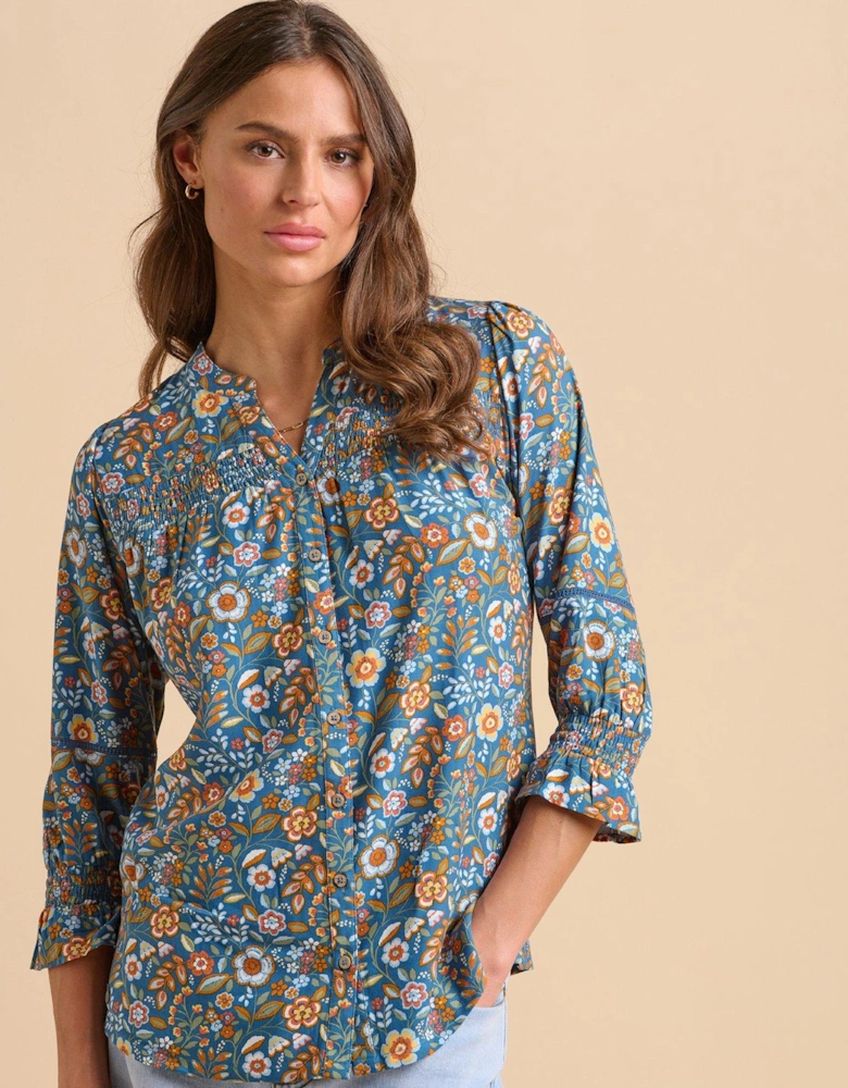 Navy Secret Garden Blouse