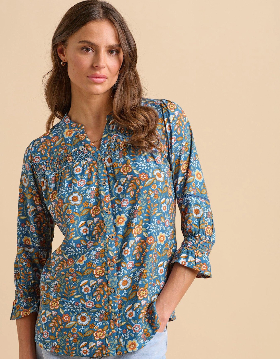 Navy Secret Garden Blouse, 2 of 1