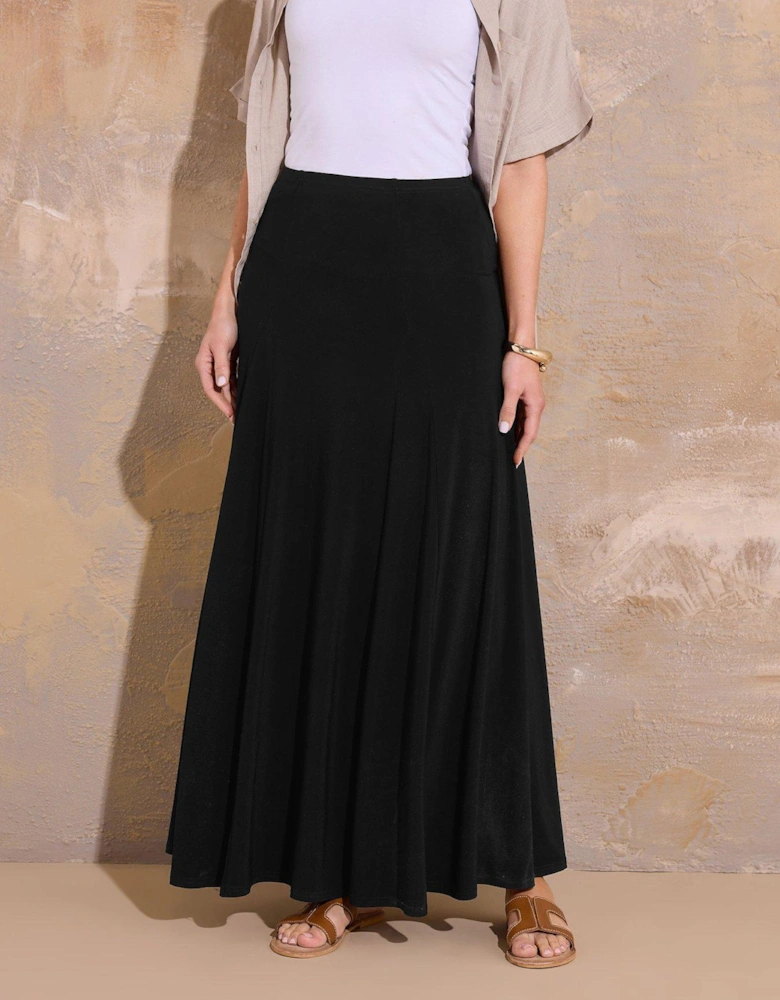 Godet Maxi Skirt - Black