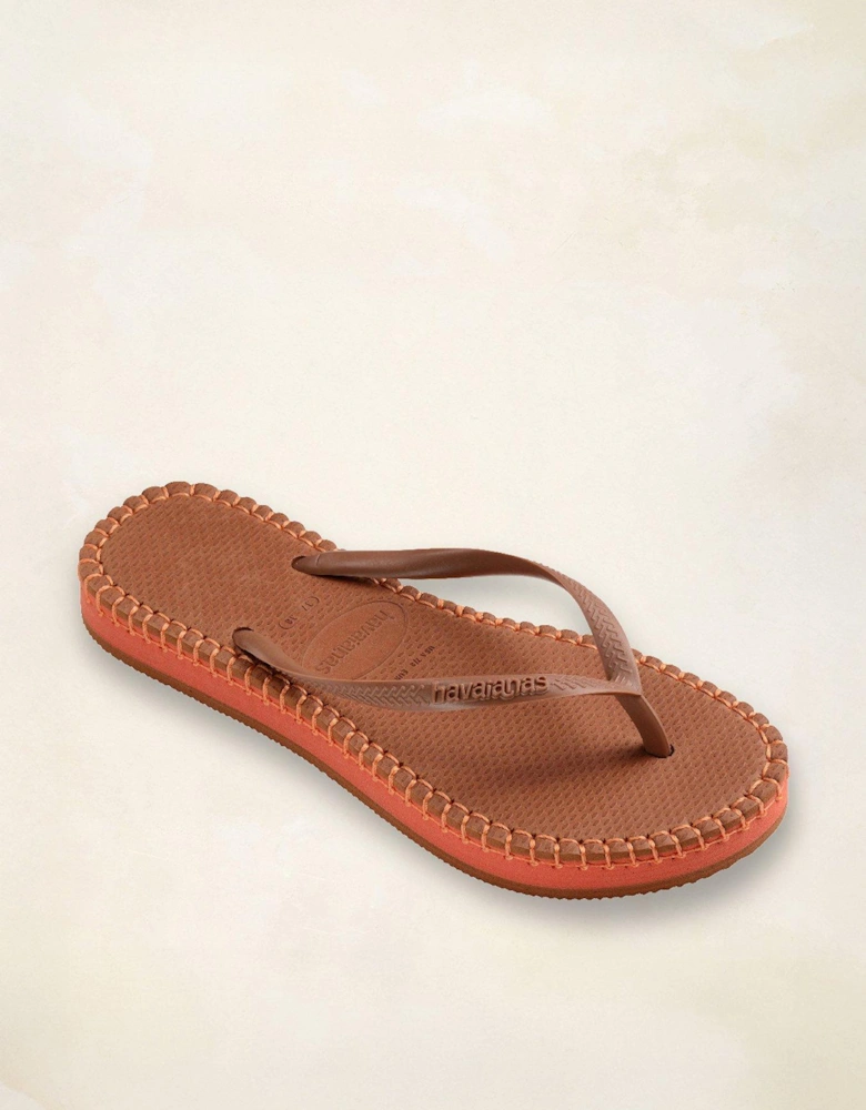 Slim Flip Flop Flatform Loop - Rust