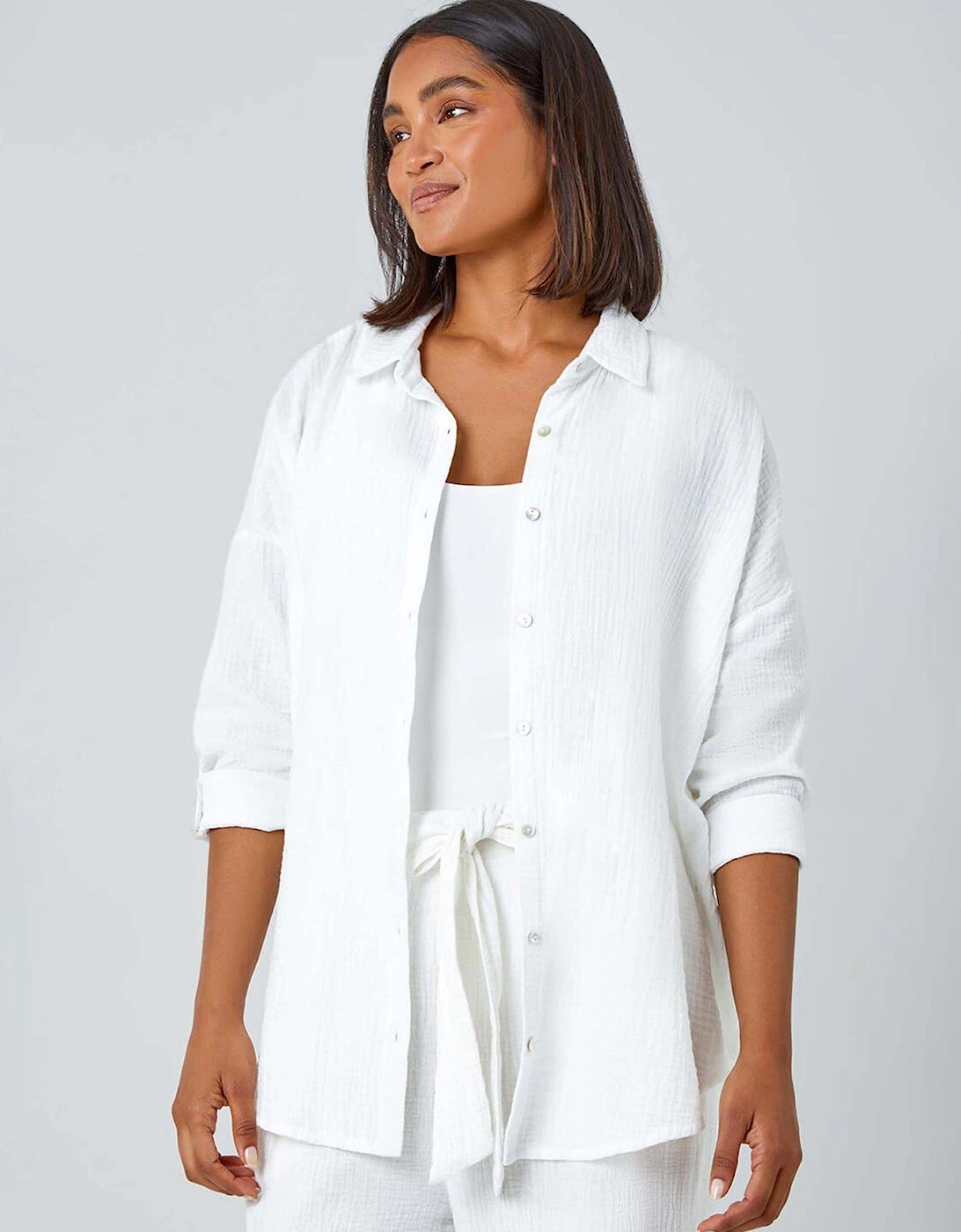 Cotton Textured Button Shirt, 2 of 1