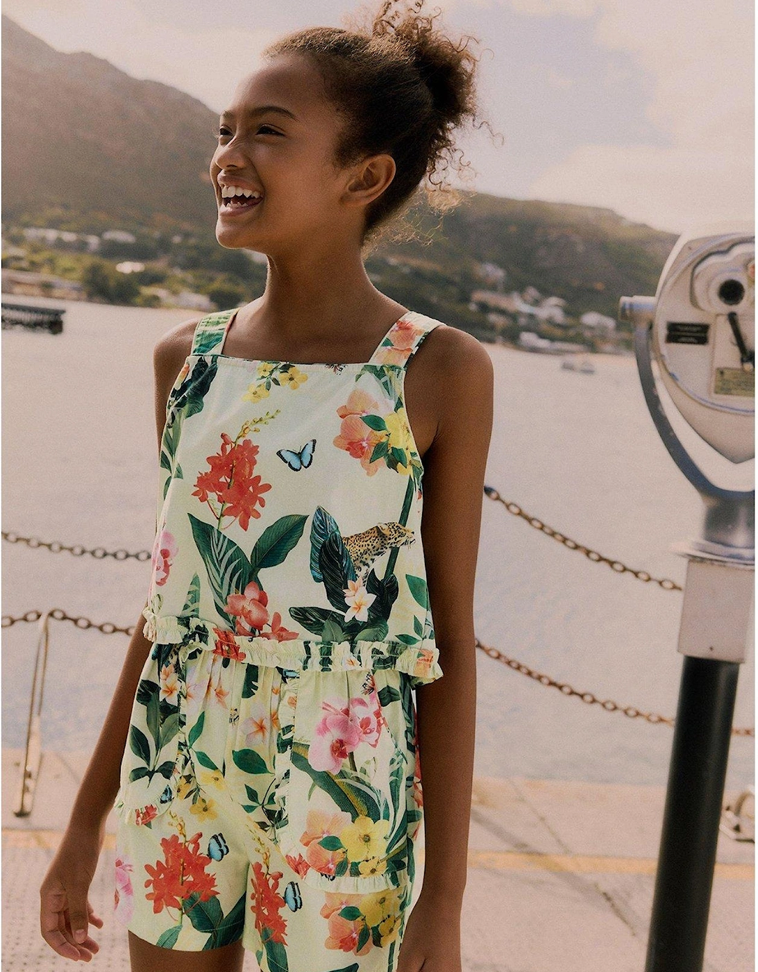 Girls Tropical Print Top And Short Set - Multi, 2 of 1