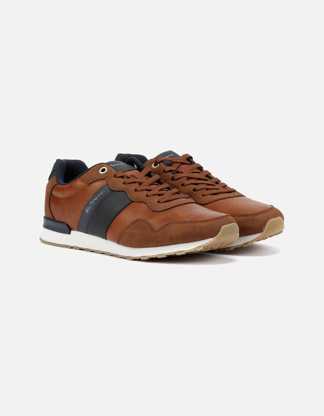 Owen Retro Men's Tan/Navy Trainers, 9 of 8
