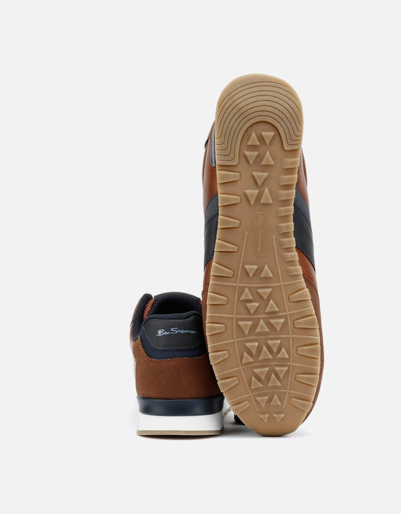 Owen Retro Men's Tan/Navy Trainers
