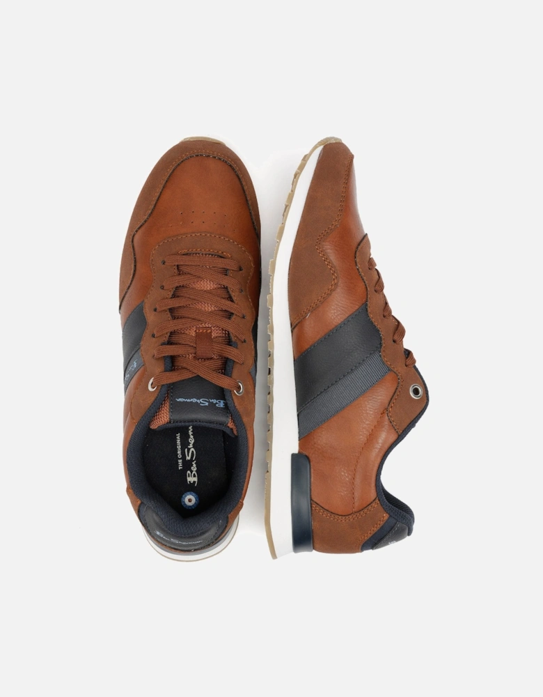 Owen Retro Men's Tan/Navy Trainers