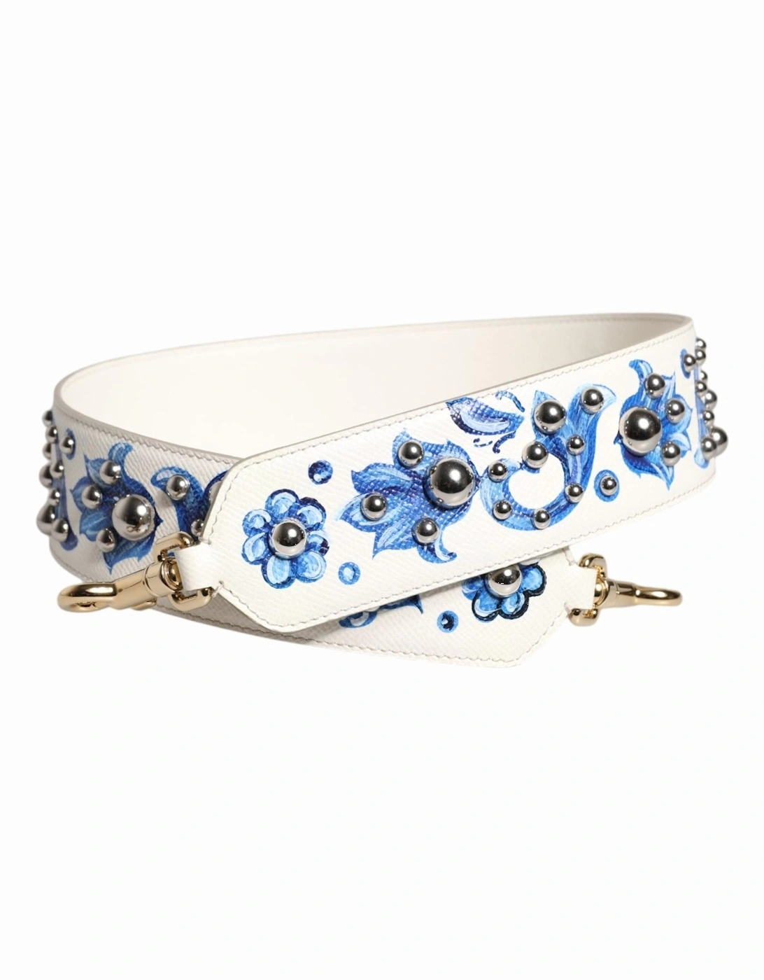 Floral Print Calf Leather Shoulder Strap Women - White Accessories, 6 of 5