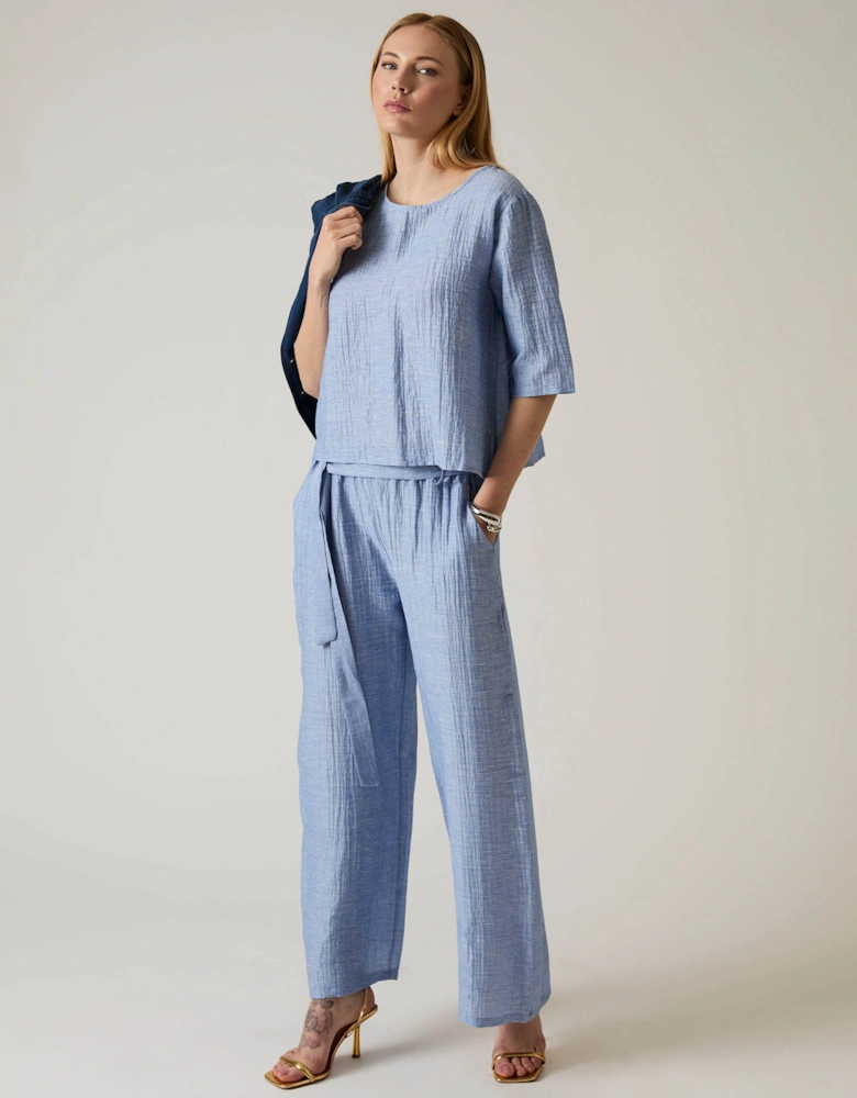 Blue Back Button Top
