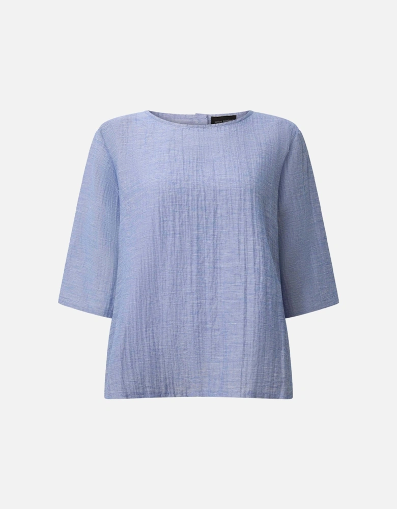 Blue Back Button Top