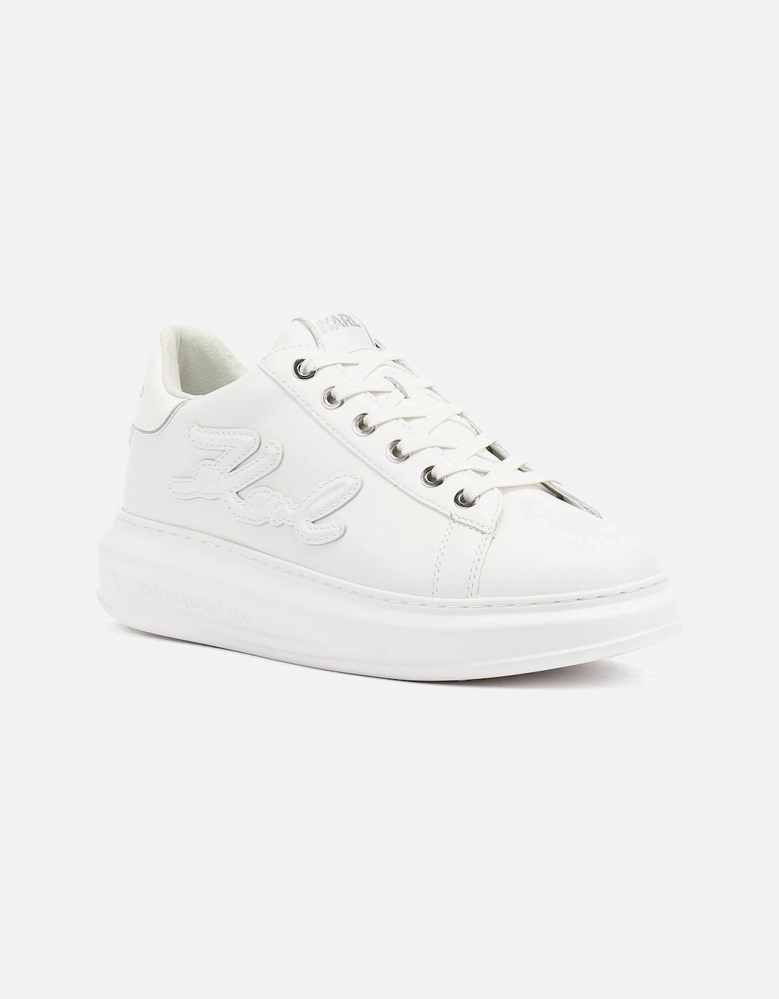 Kapri Signia Emboss Lo Lace Leather Women's White Trainers