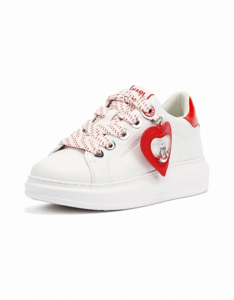 Kapri Valentine Pendant Leather Women's White/Red Trainers