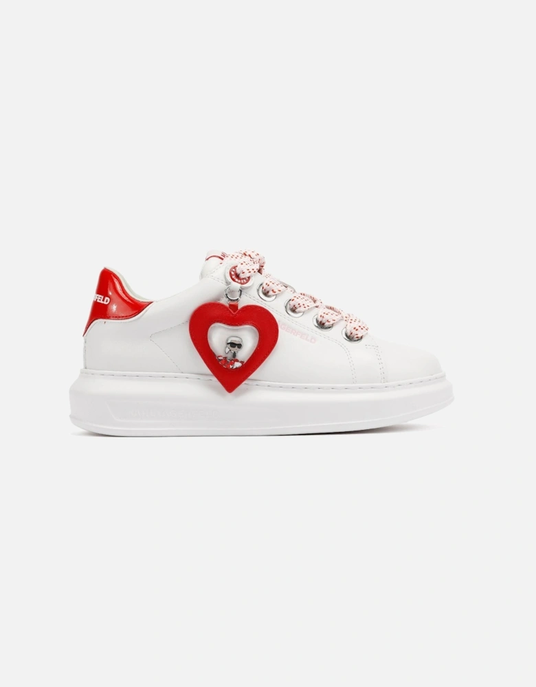 Kapri Valentine Pendant Leather Women's White/Red Trainers