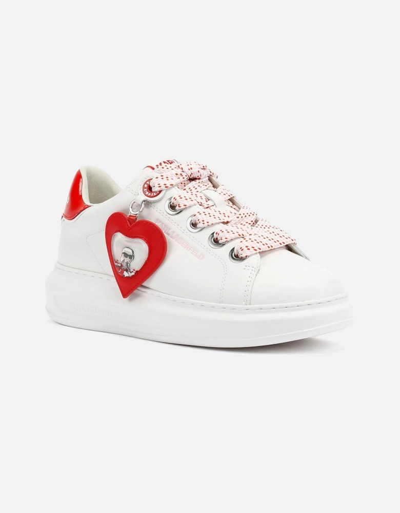 Kapri Valentine Pendant Leather Women's White/Red Trainers