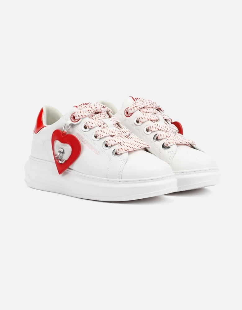 Kapri Valentine Pendant Leather Women's White/Red Trainers