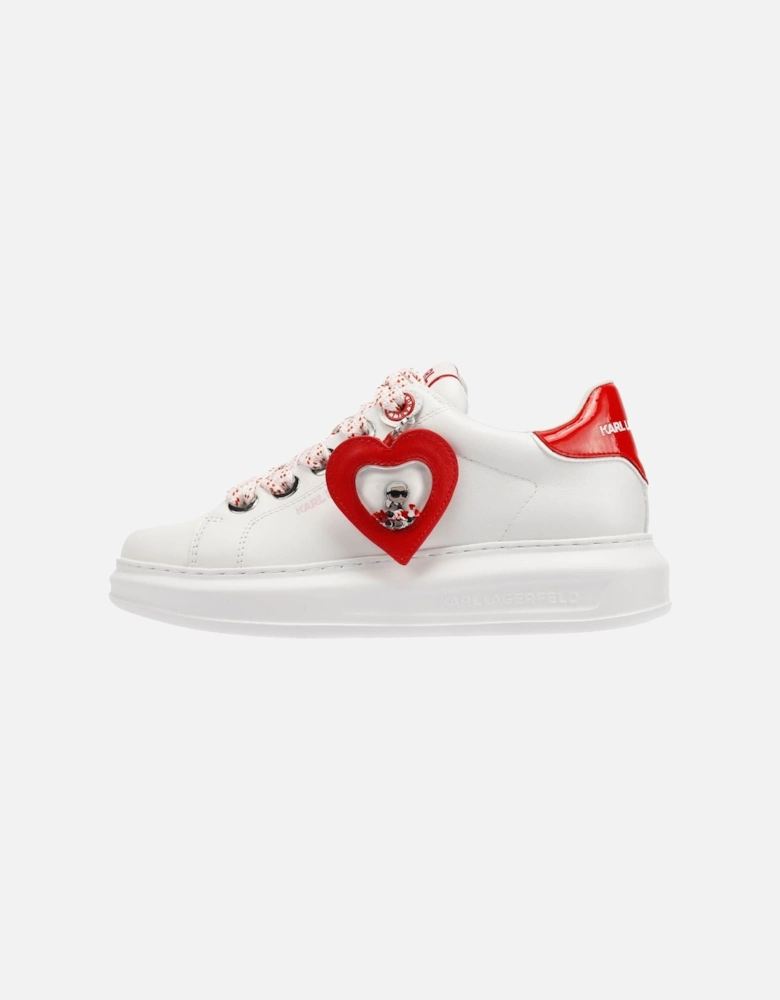 Kapri Valentine Pendant Leather Women's White/Red Trainers