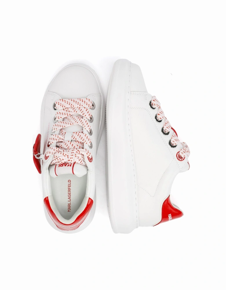 Kapri Valentine Pendant Leather Women's White/Red Trainers