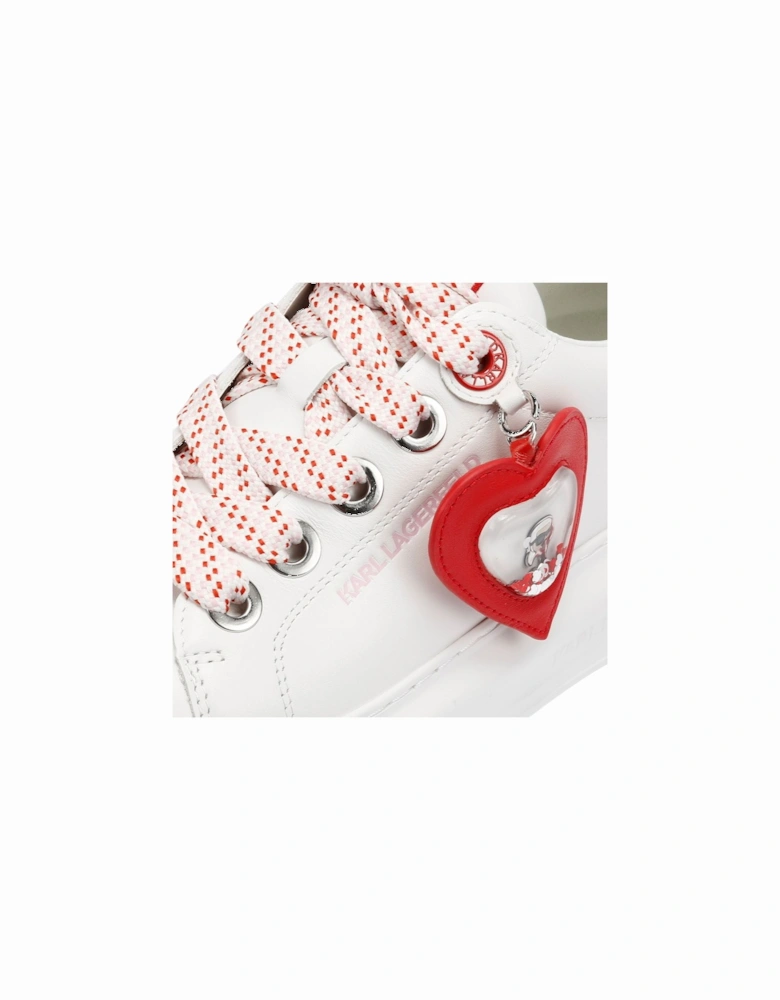 Kapri Valentine Pendant Leather Women's White/Red Trainers