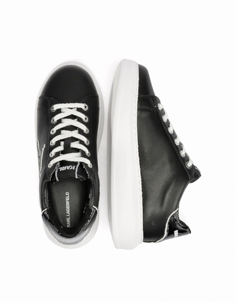 Kapri Signia Emboss Lo Lace Leather Women's Black Trainers