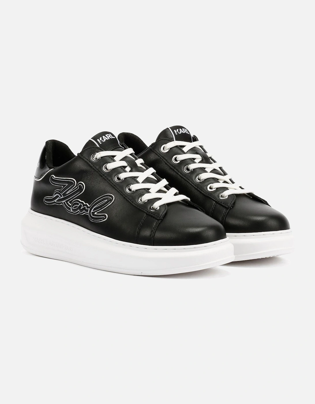 Kapri Signia Emboss Lo Lace Leather Women's Black Trainers, 9 of 8