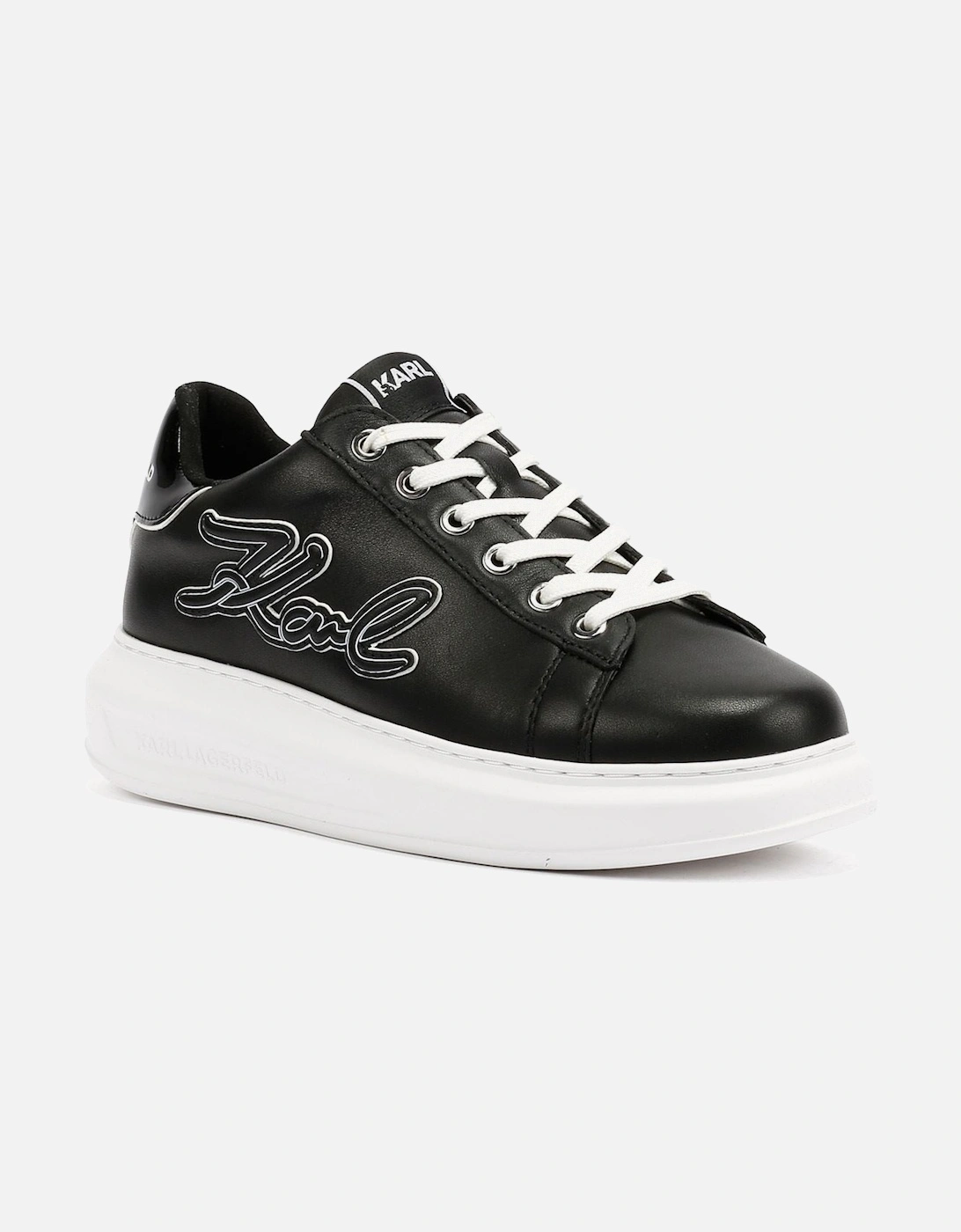 Kapri Signia Emboss Lo Lace Leather Women's Black Trainers