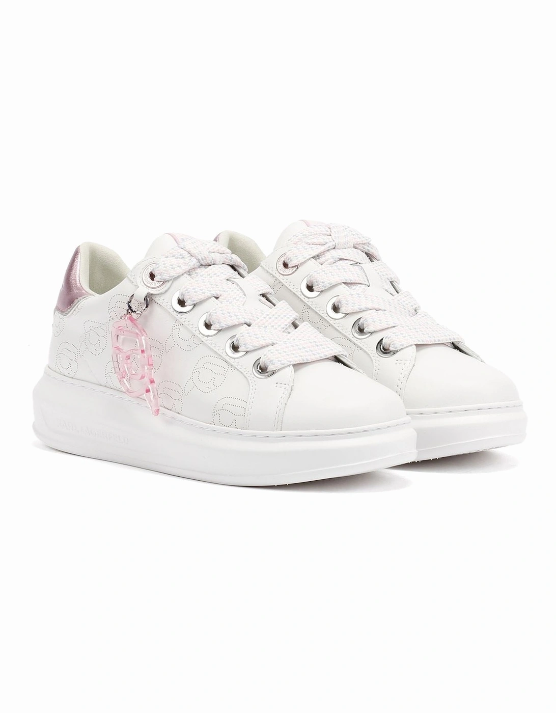 Kapri NFT Plexi Pendant Leather Women's White/Lilac Trainers, 9 of 8