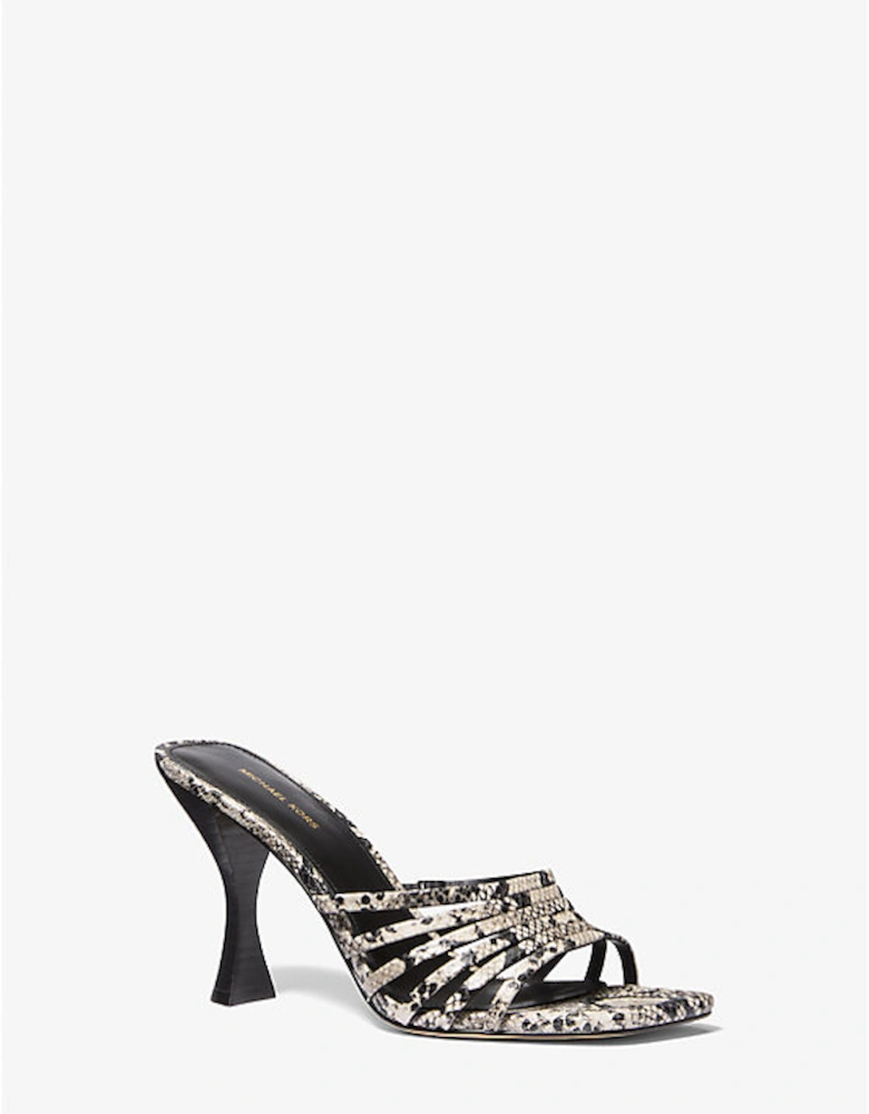 Haisley Snake Embossed Leather Sandal