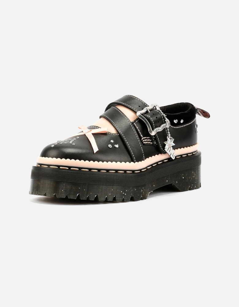 Dr. Martens Kemsley Athena Leather Women's Black/Powder Pink Shoes