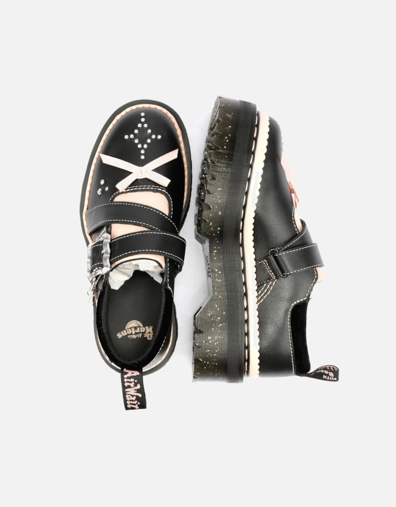 Dr. Martens Kemsley Athena Leather Women's Black/Powder Pink Shoes