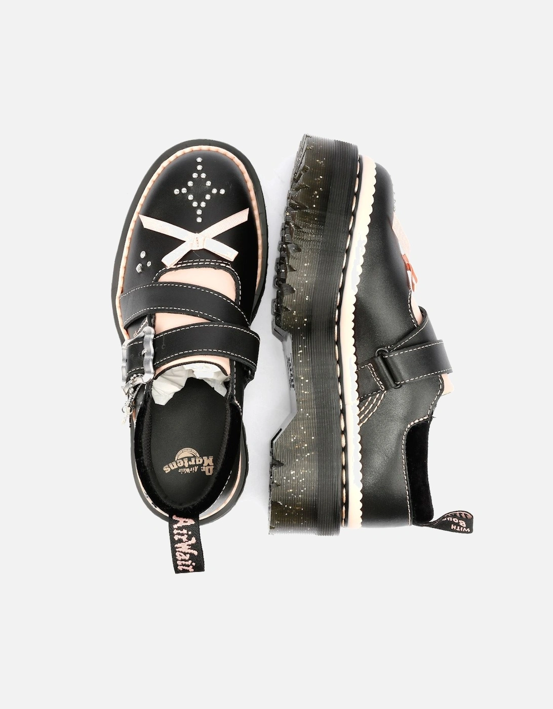 Dr. Martens Kemsley Athena Leather Women's Black/Powder Pink Shoes