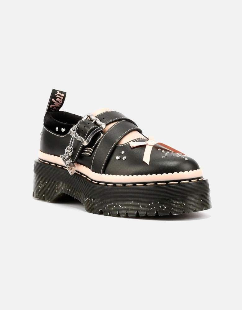 Dr. Martens Kemsley Athena Leather Women's Black/Powder Pink Shoes