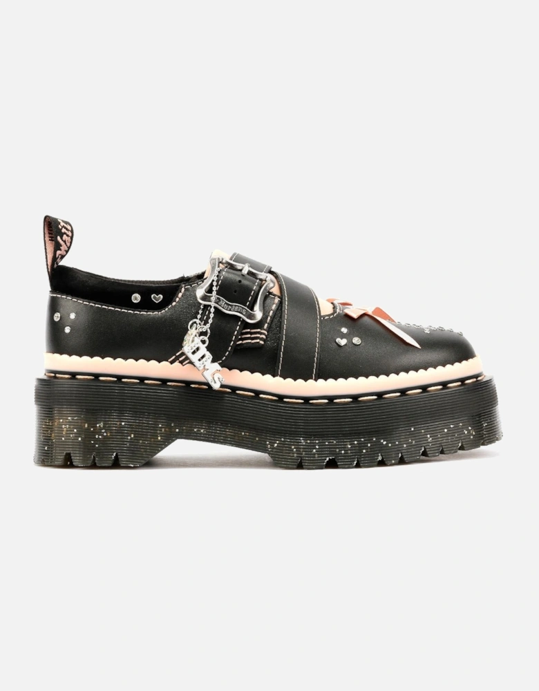Dr. Martens Kemsley Athena Leather Women's Black/Powder Pink Shoes