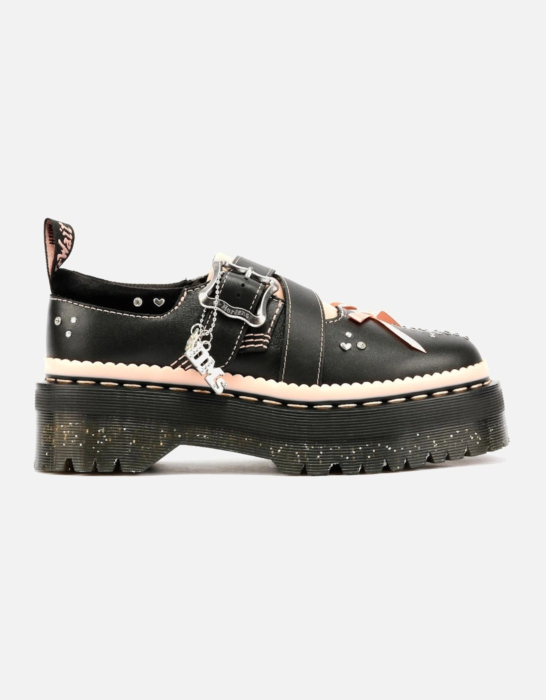 Dr. Martens Kemsley Athena Leather Women's Black/Powder Pink Shoes