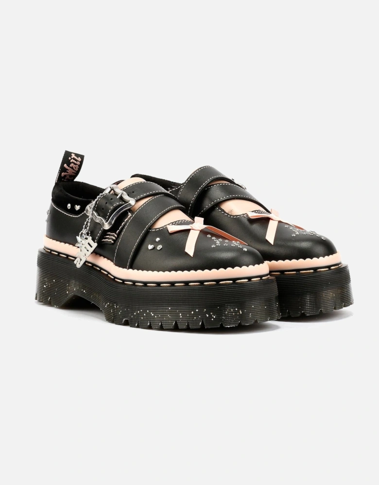 Dr. Martens Kemsley Athena Leather Women's Black/Powder Pink Shoes