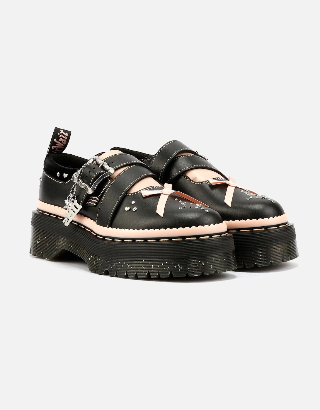 Dr. Martens Kemsley Athena Leather Women's Black/Powder Pink Shoes, 9 of 8