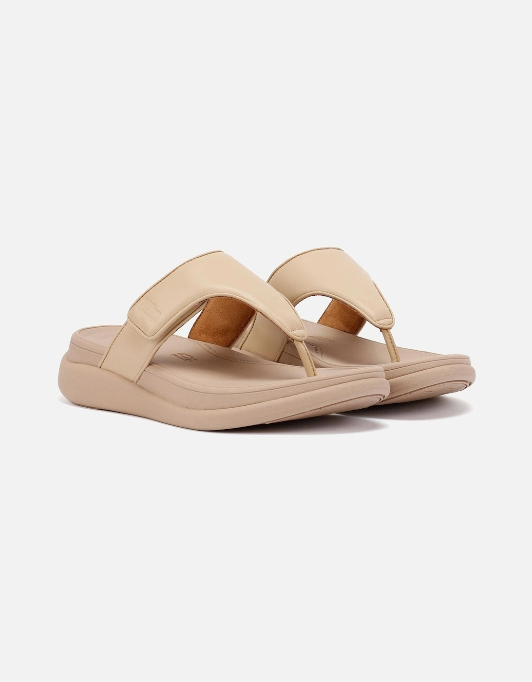 F-Mode Go Adjustable Flatform Women's Beige Sandals, 9 of 8