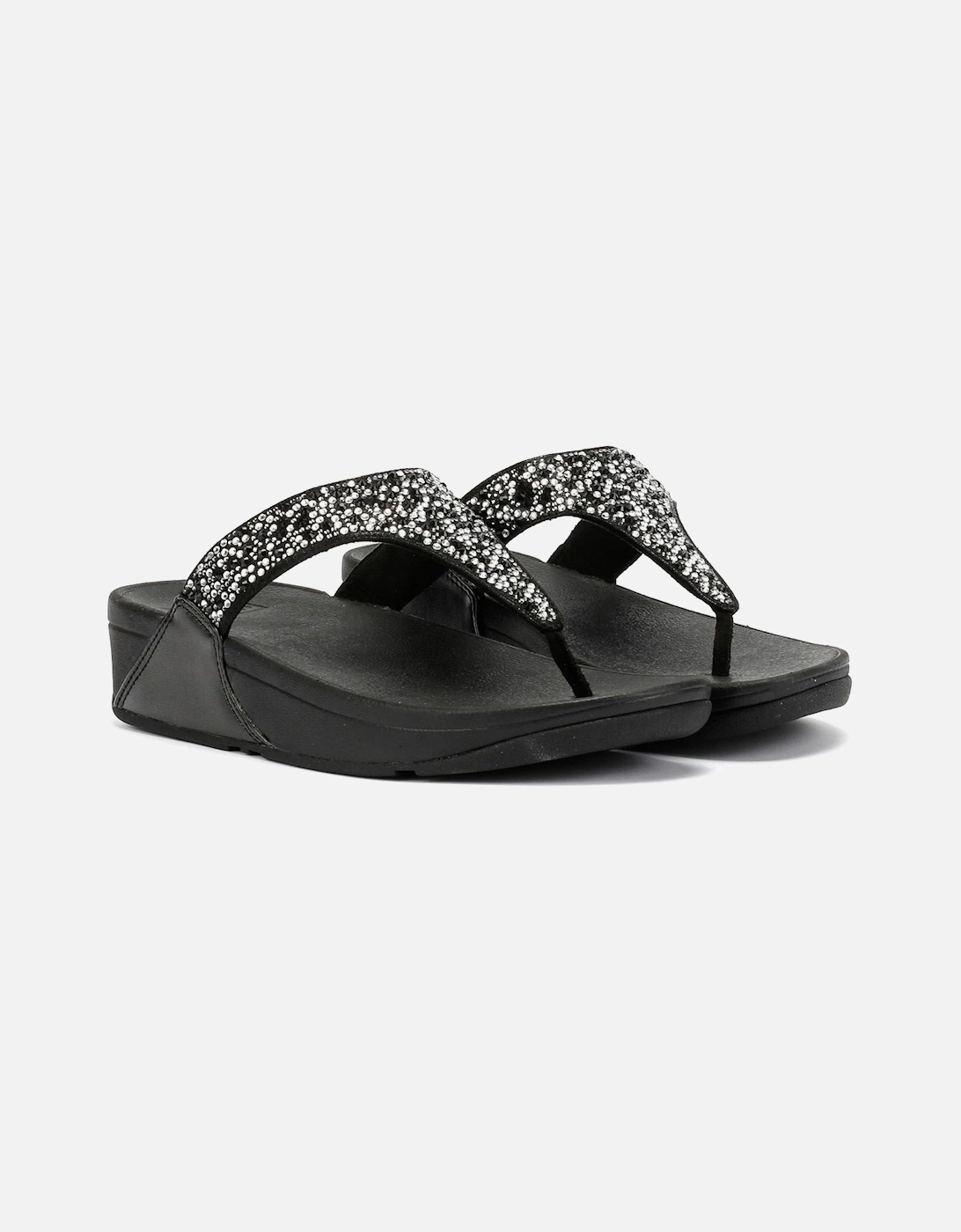 Lulu Crystal Mix Women's Black Sandals, 9 of 8