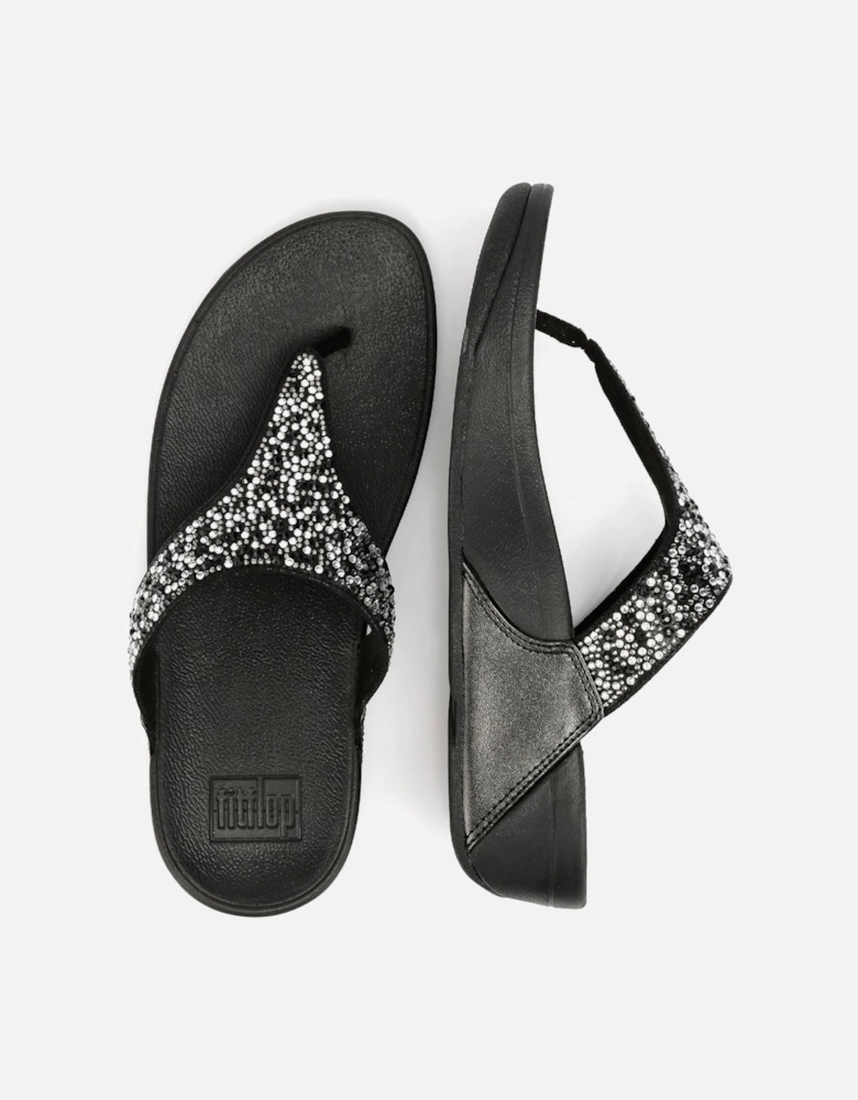Lulu Crystal Mix Women's Black Sandals
