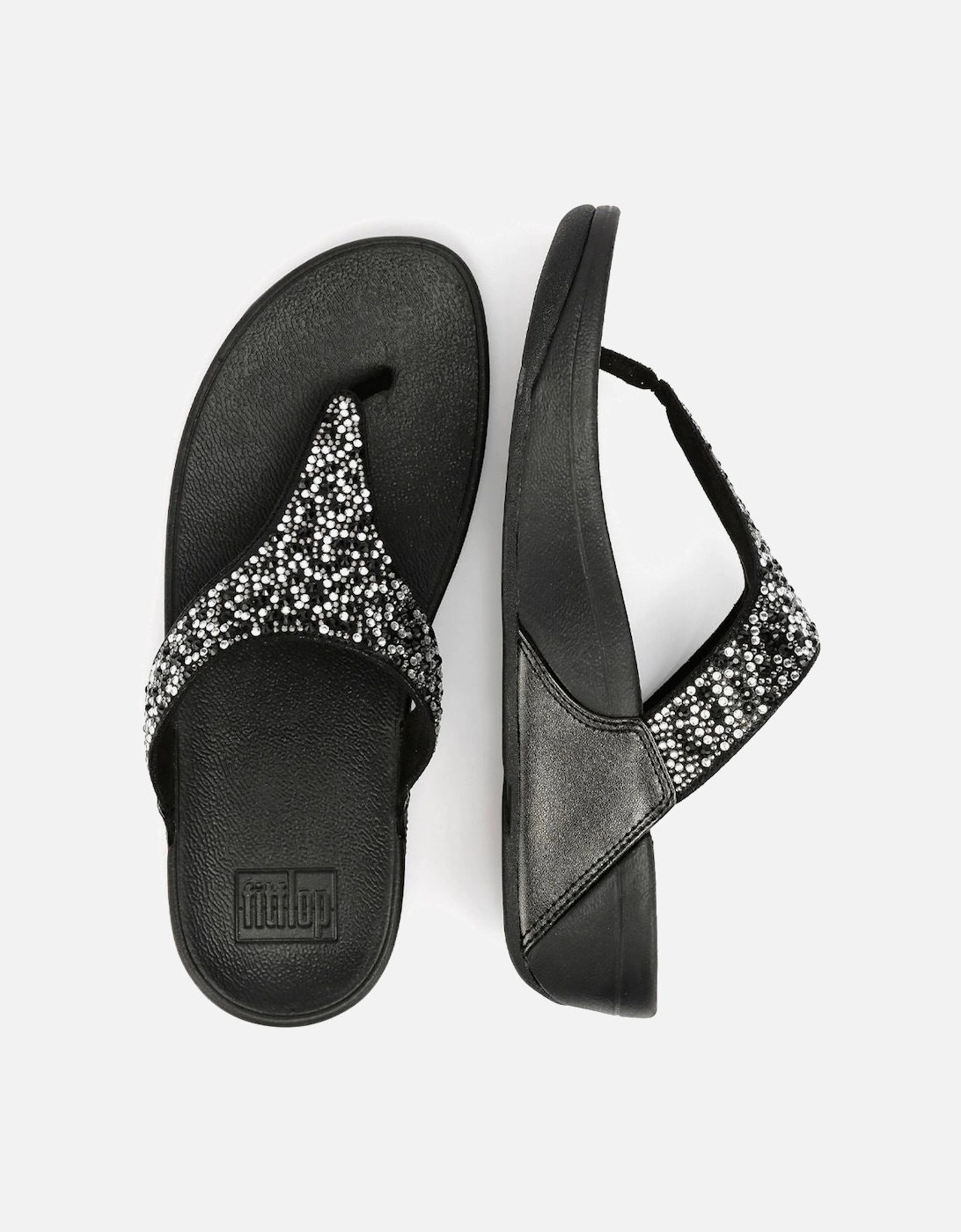 Lulu Crystal Mix Women's Black Sandals