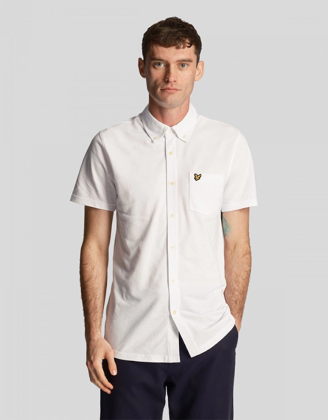 Lyle & Scott Mens Short Sleeve Pique Shirt, 6 of 5