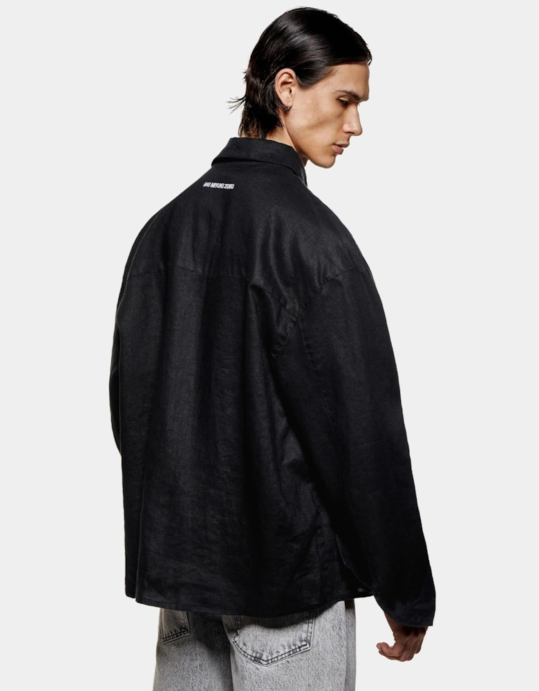 Linen Box Dress Shirt