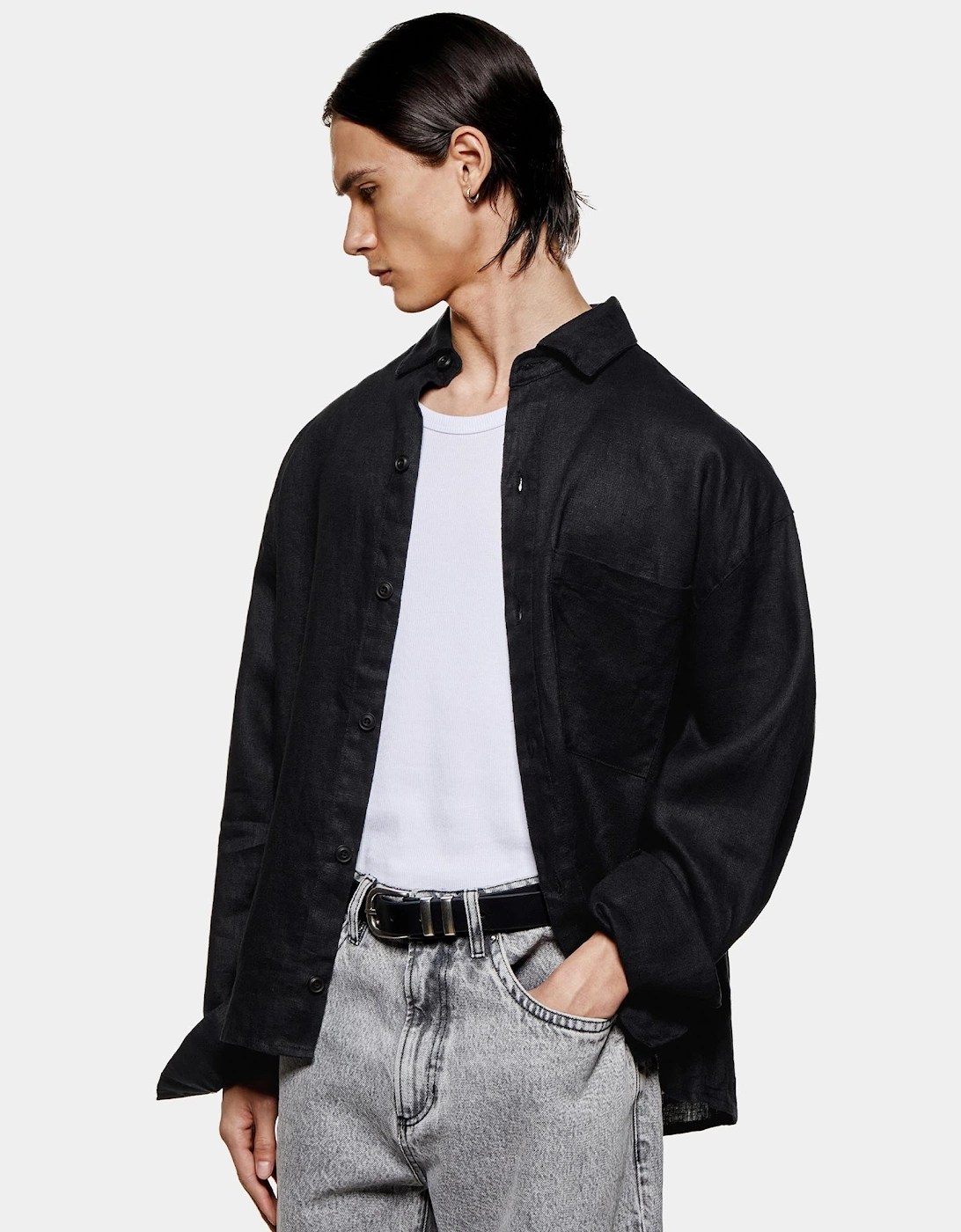 Linen Box Dress Shirt