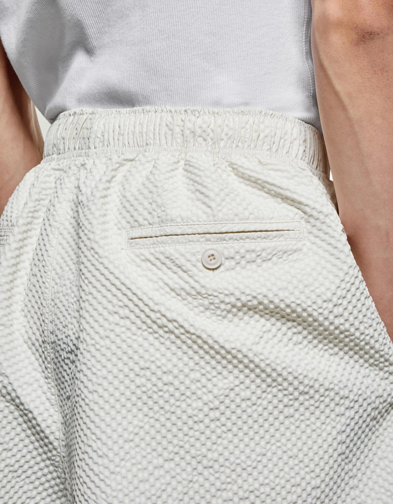 Seersucker Wide Leg Trousers