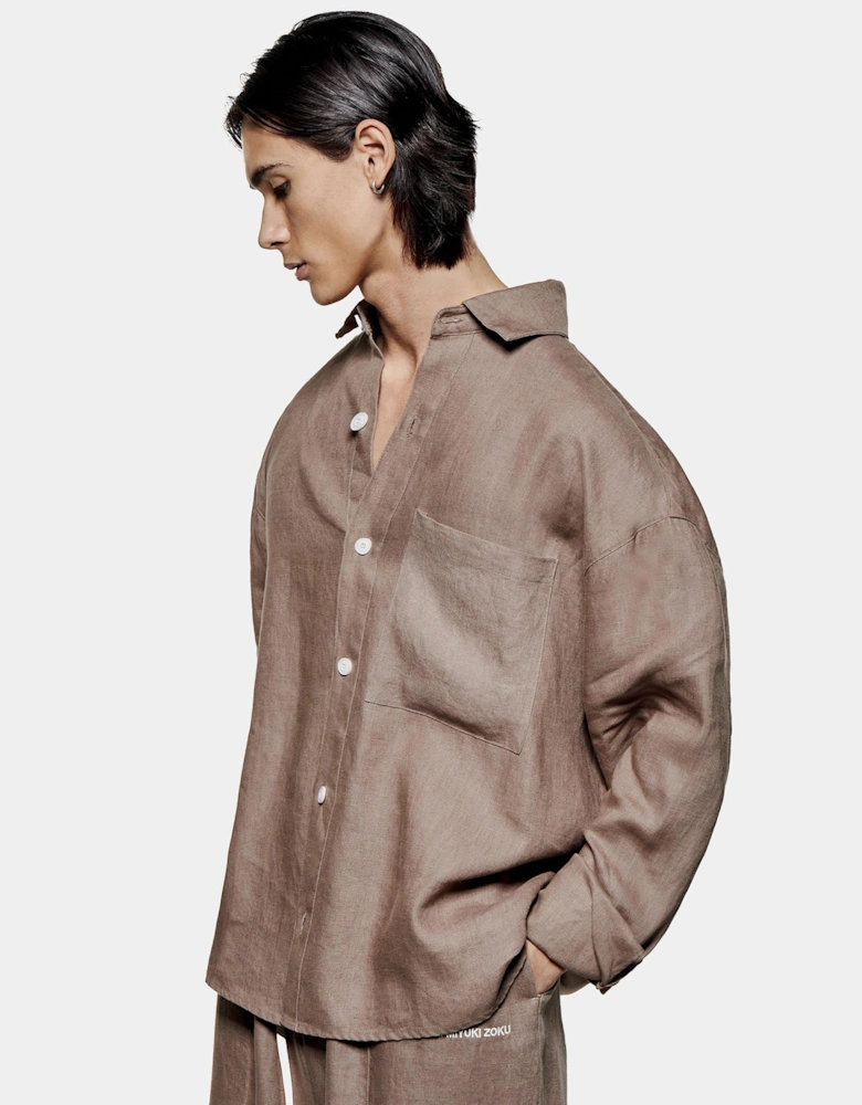 Linen Box Dress Shirt