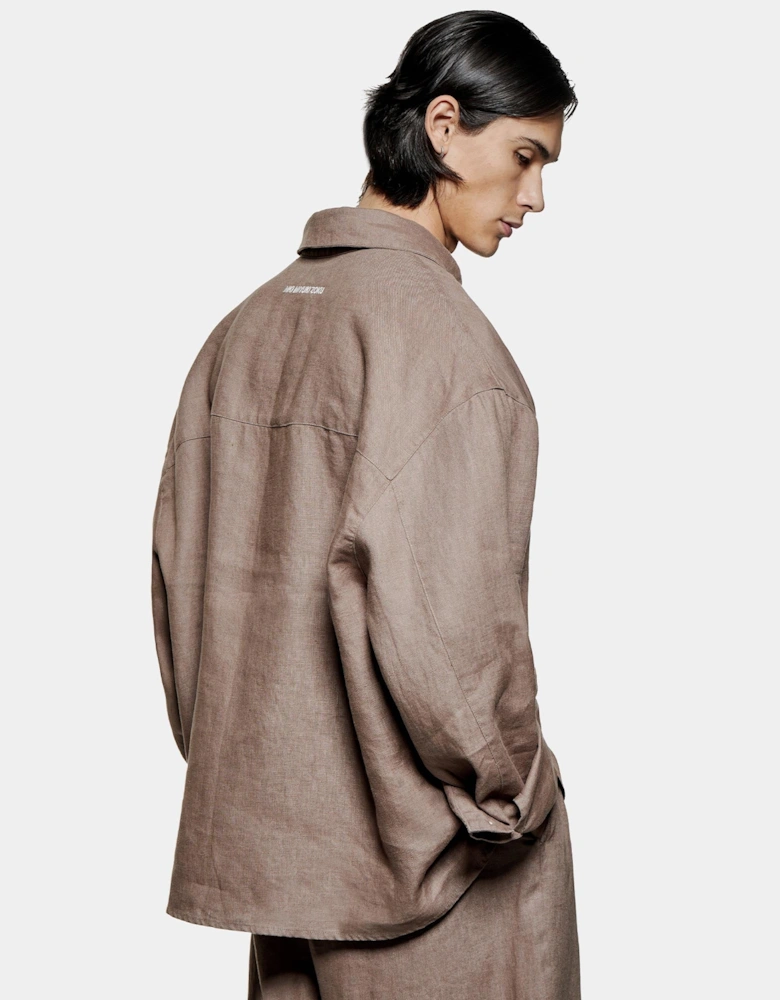 Linen Box Dress Shirt