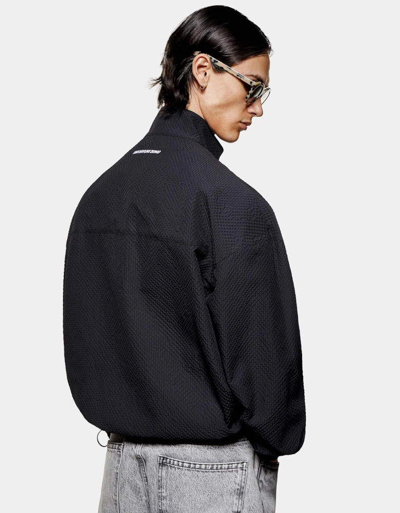 Seersucker Quarter Zip Sweatshirt