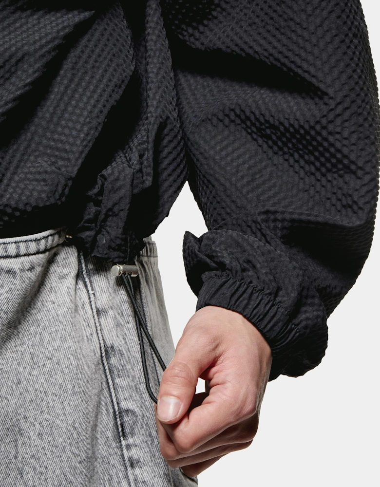 Seersucker Quarter Zip Sweatshirt
