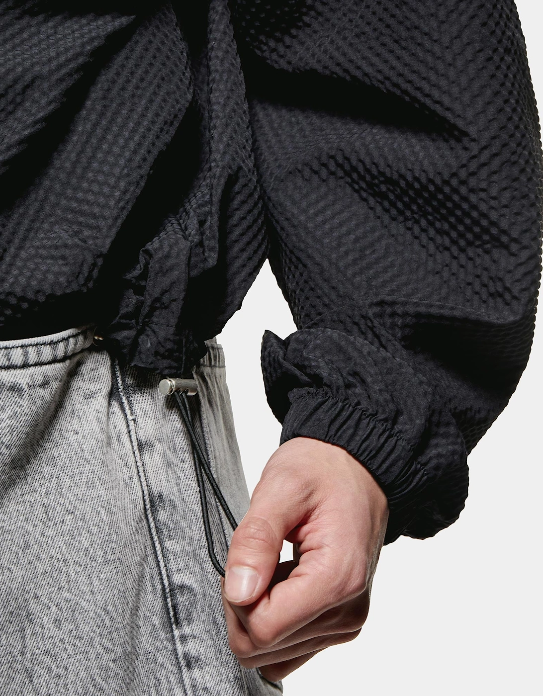 Seersucker Quarter Zip Sweatshirt