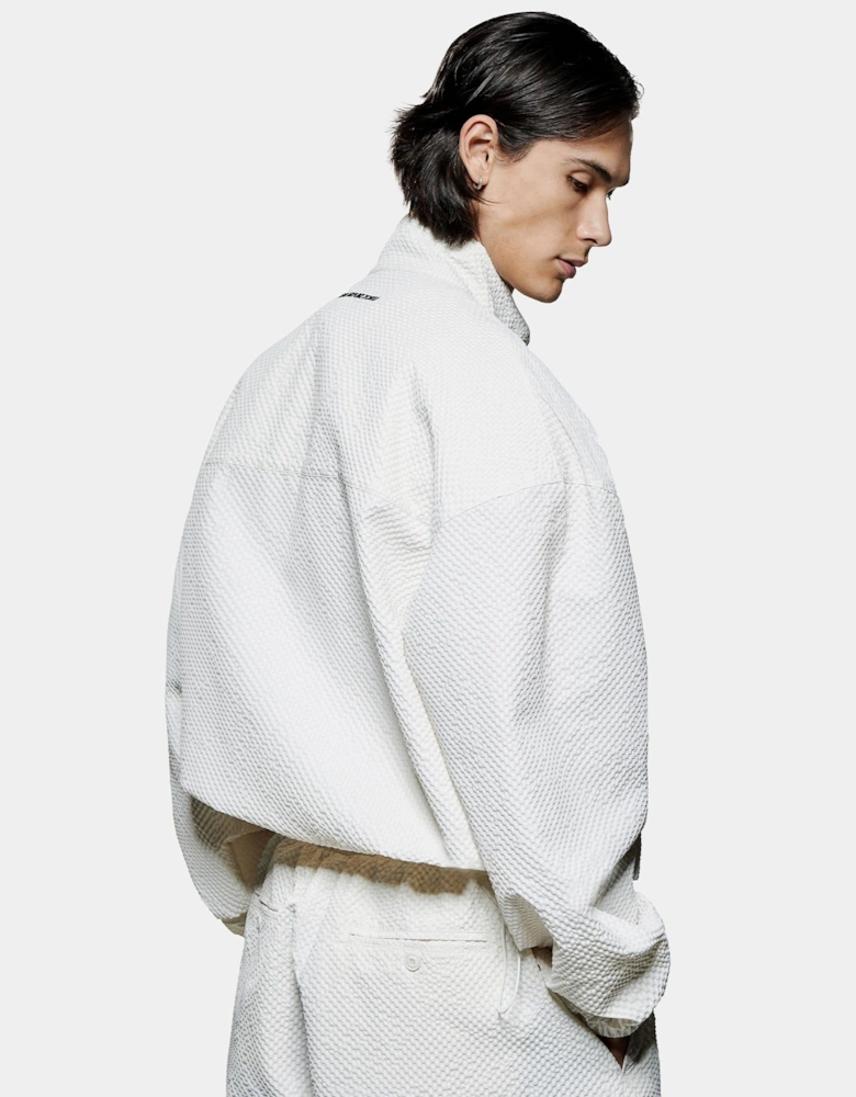 Seersucker Quarter Zip Sweatshirt